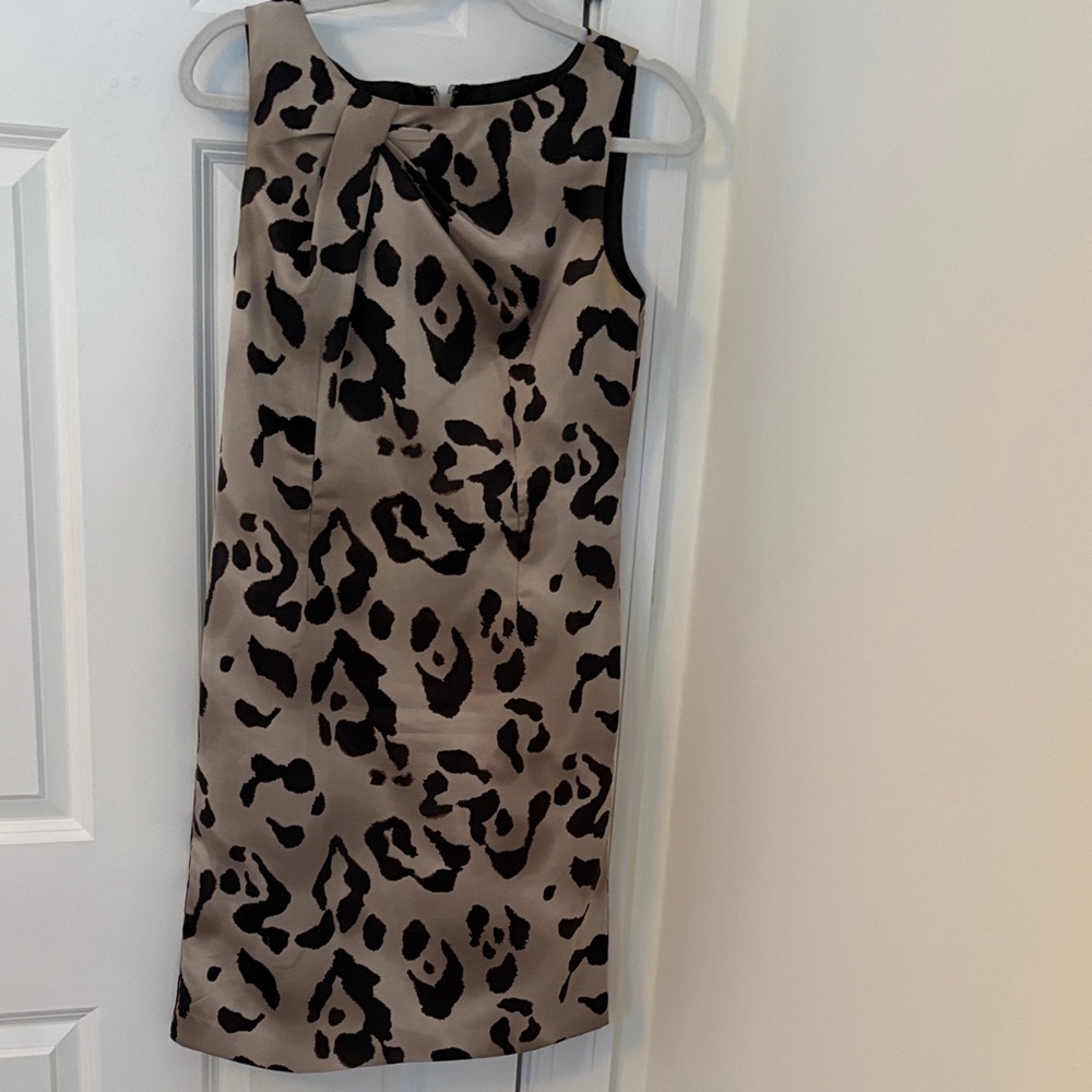 Ann Taylor Black and Tan Leopard Print Dress